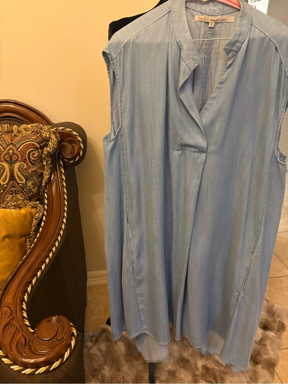 Blank NYC Light Chambray Sleeveless Tunic Dress